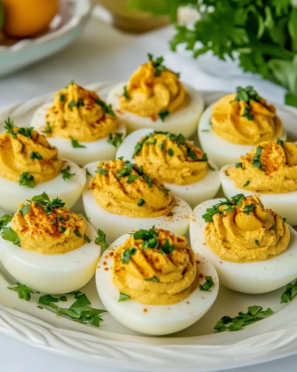 Easy Spicy Deviled Eggs (with Chipotle and Lime) food shot