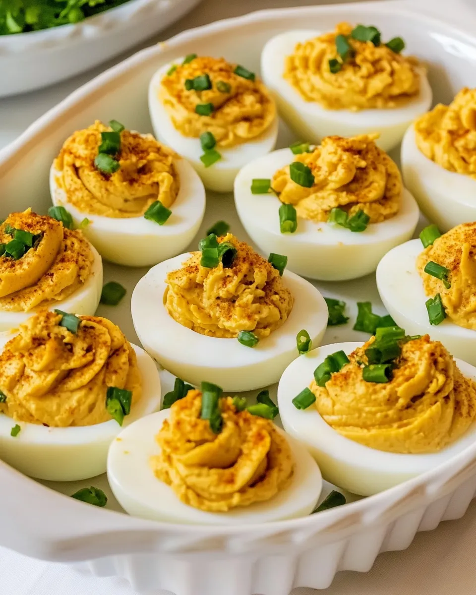 Delicious Spicy Deviled Eggs (with Chipotle and Lime) plate image