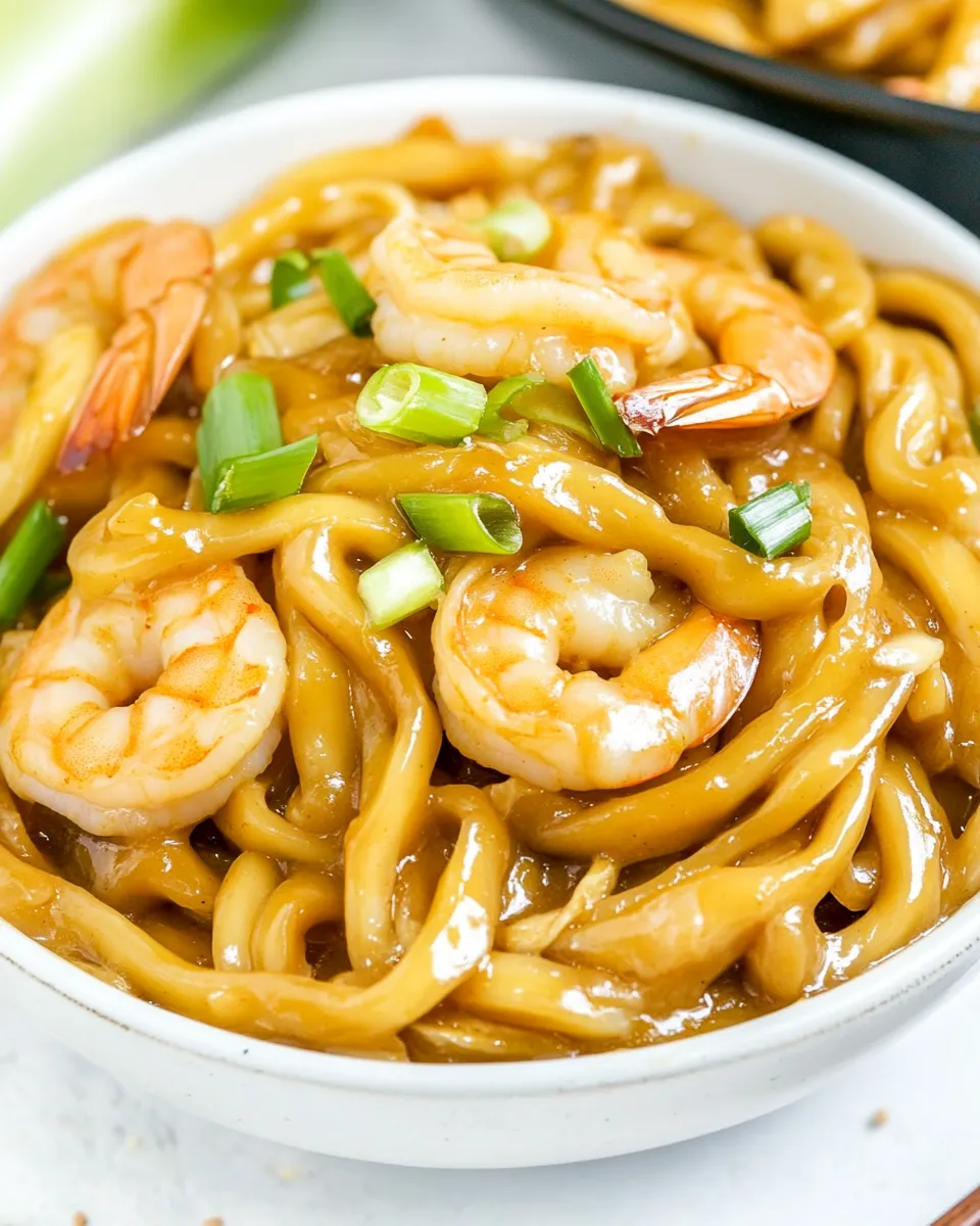Homemade Spicy Shrimp Udon photo