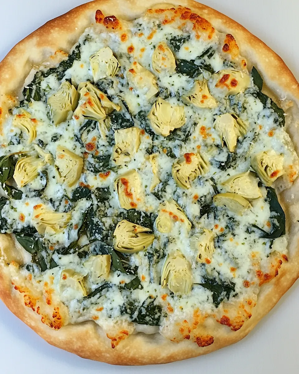 Homemade Spinach Artichoke Pizza recipe photo