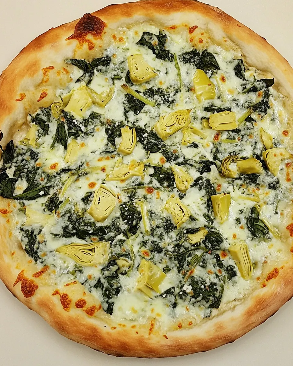 Easy Spinach Artichoke Pizza dish photo
