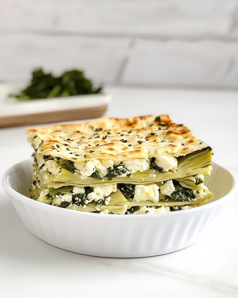 Homemade Spinach, Feta & Artichoke Matzo Mina recipe photo
