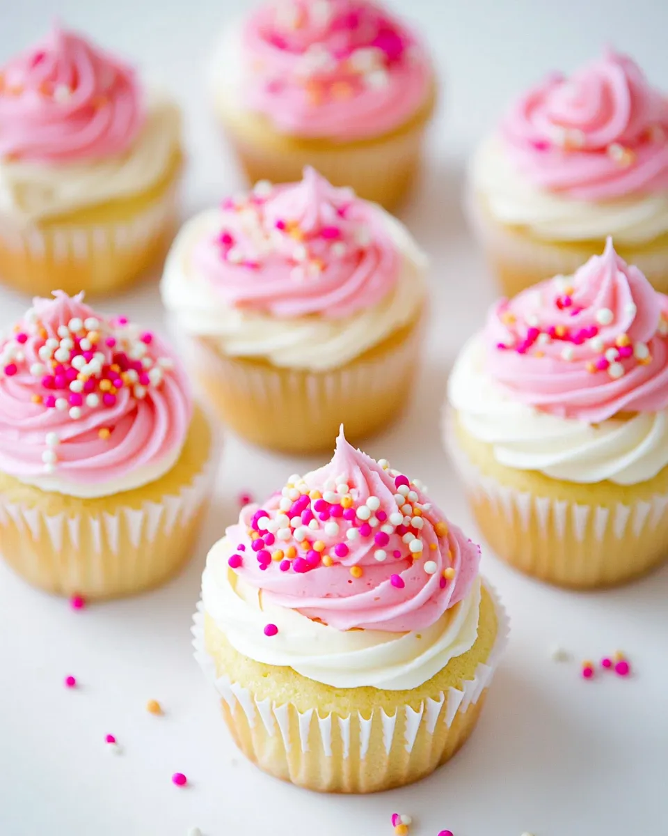 Classic Sprinkle-Filled Cupcakes with Marshmallow Buttercream dish photo
