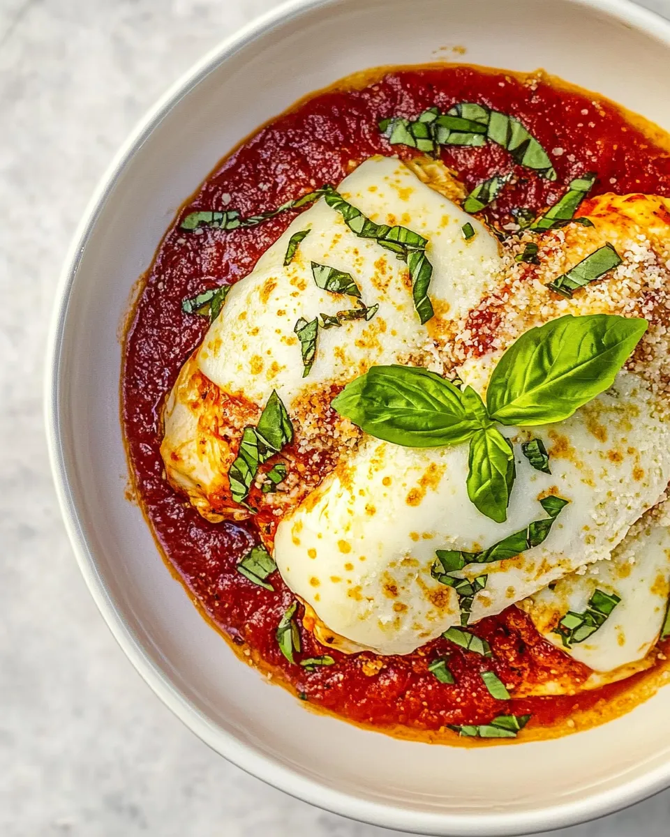 Easy Stuffed Chicken Parmesan food shot