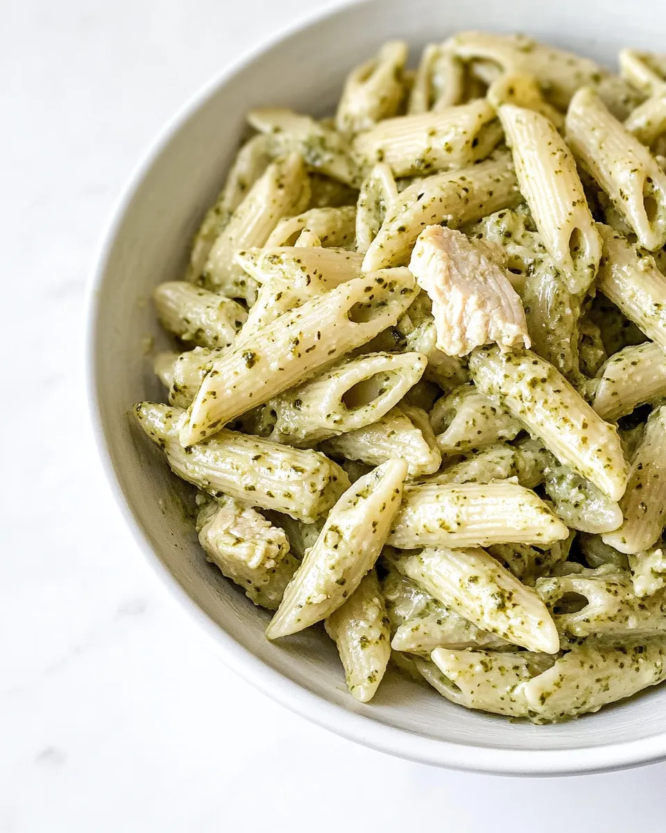 Classic Super Easy Chicken Pesto Pasta recipe image
