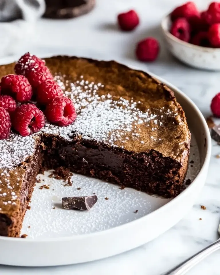 Homemade Swedish Sticky Chocolate Cake (Kladdkaka) recipe photo