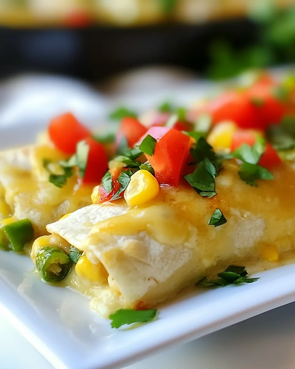 Easy Sweet Corn and Chicken Enchiladas food shot
