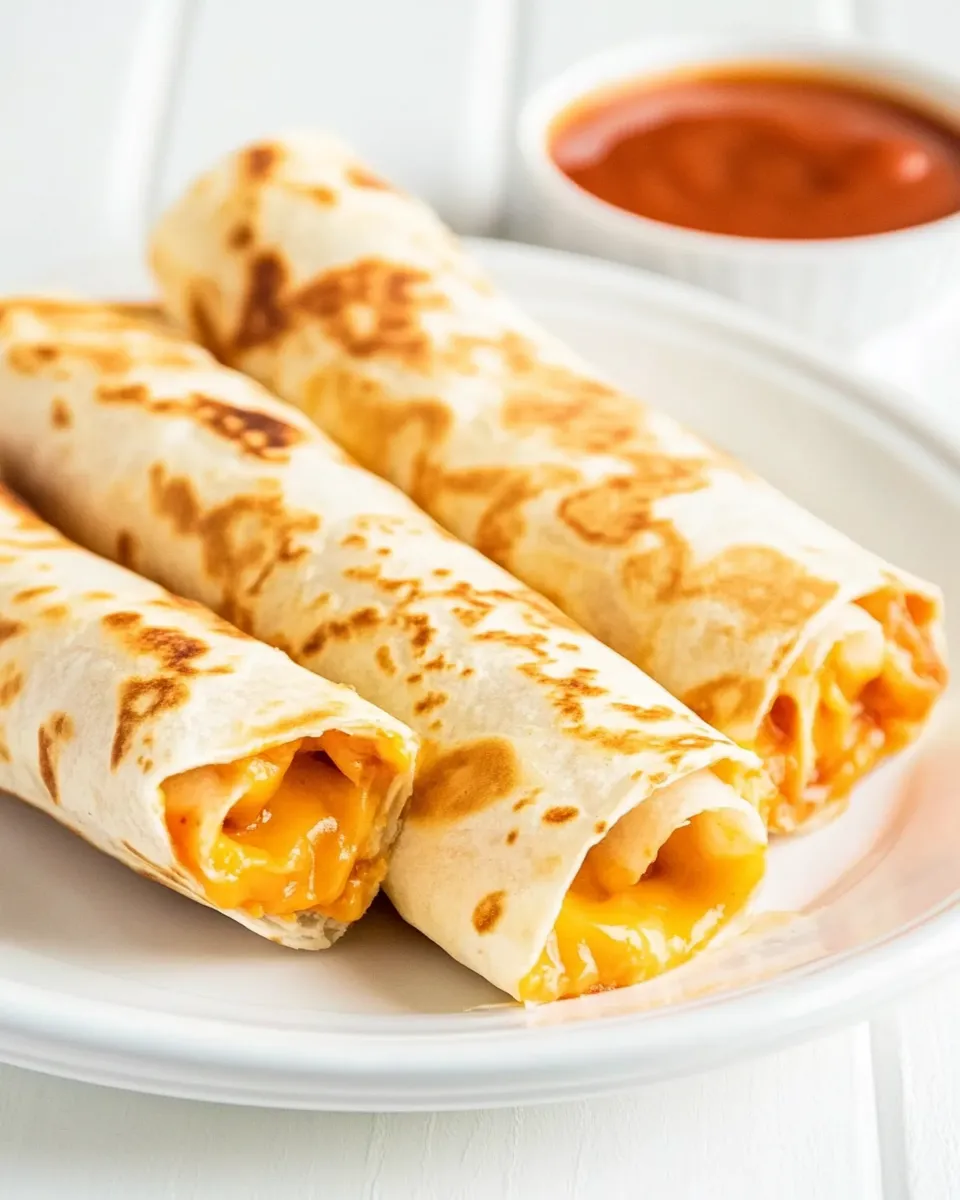 Delicious Taco Bell Cheesy Roll Up Recipe (Easy 3-Cheese Copycat) food shot