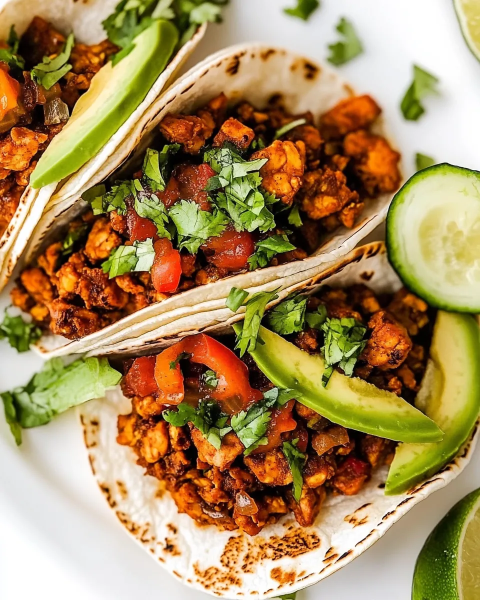 Delicious Tempeh Tacos food shot