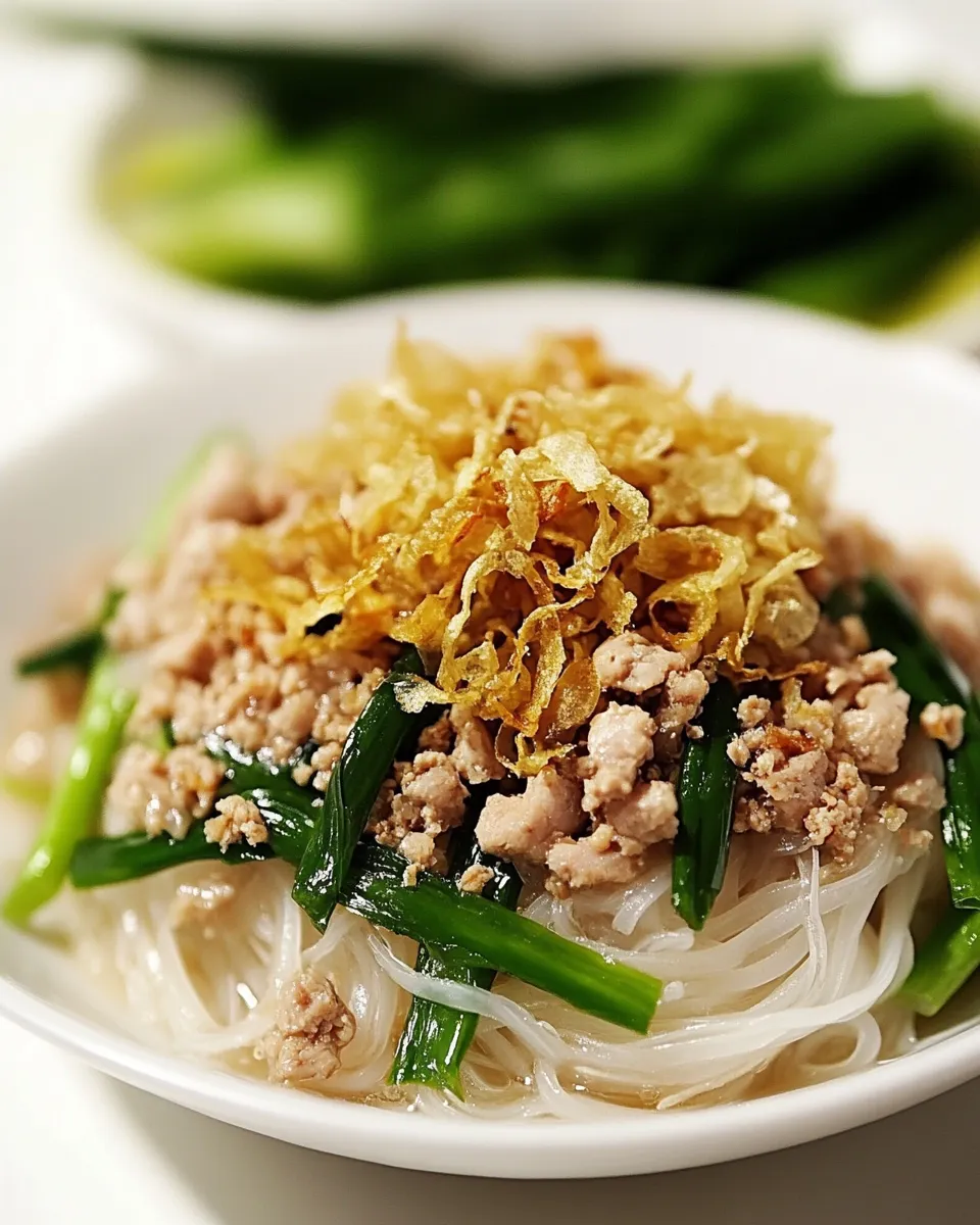 Classic Thai Noodles with Ground Chicken and Crispy Shallots dish photo