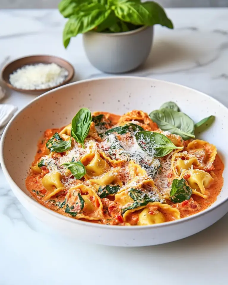 Homemade The Best Creamy Tomato & Spinach Tortelloni recipe photo