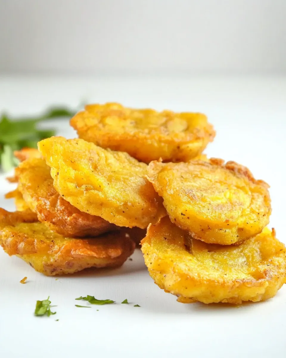 Homemade Tostones: Fried Green Plantains recipe photo
