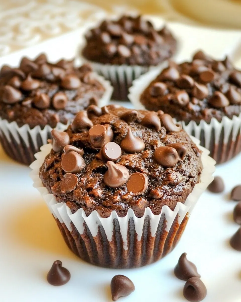 Classic Triple Chocolate Muffins food shot