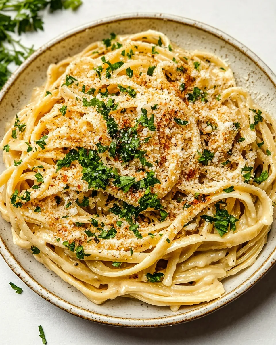 Easy Triple Garlic Pasta food shot