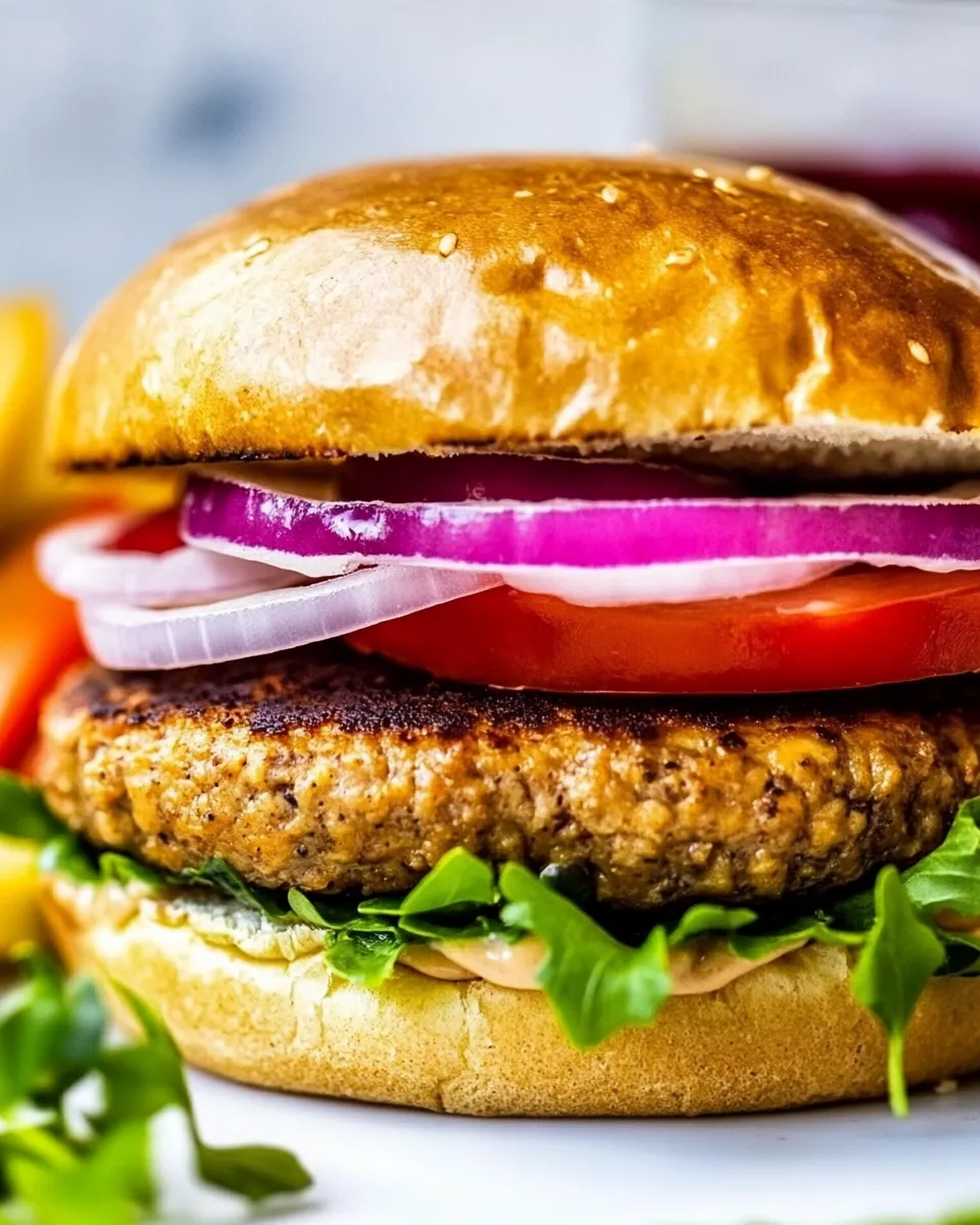 Delicious Turkey Burger food shot