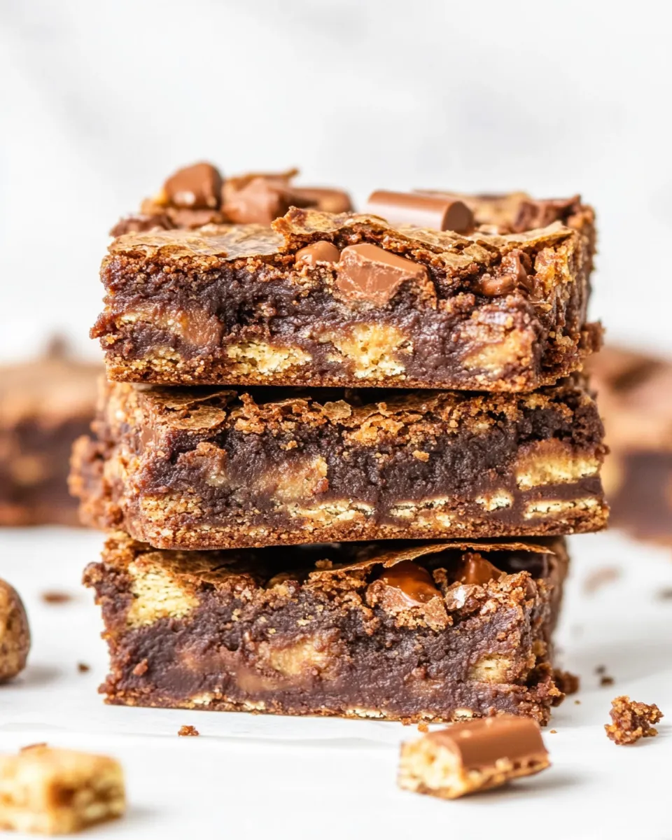 Easy Twix Bar Brownies food shot