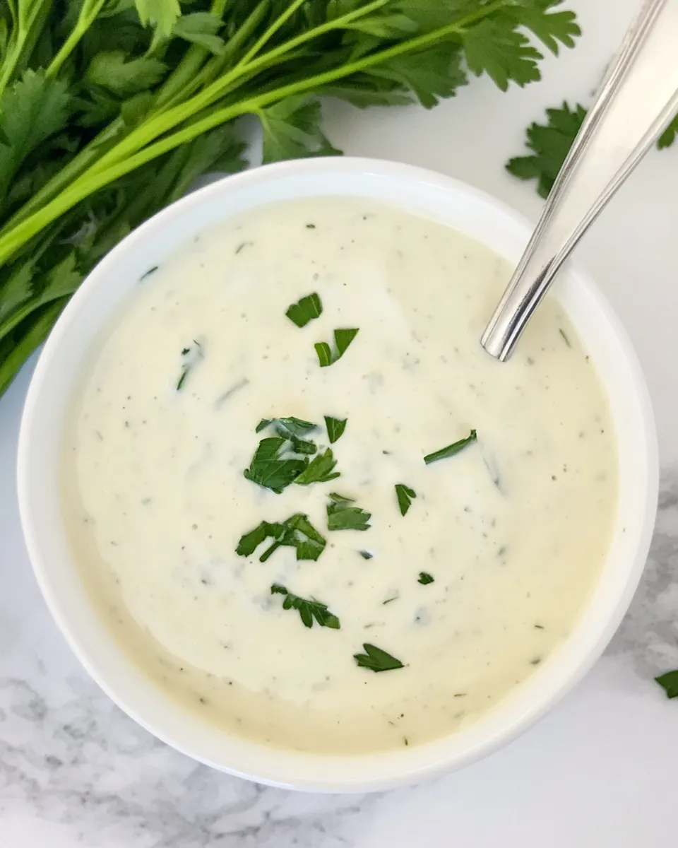 Easy Vegan Ranch Dressing (Oil-Free!) food shot