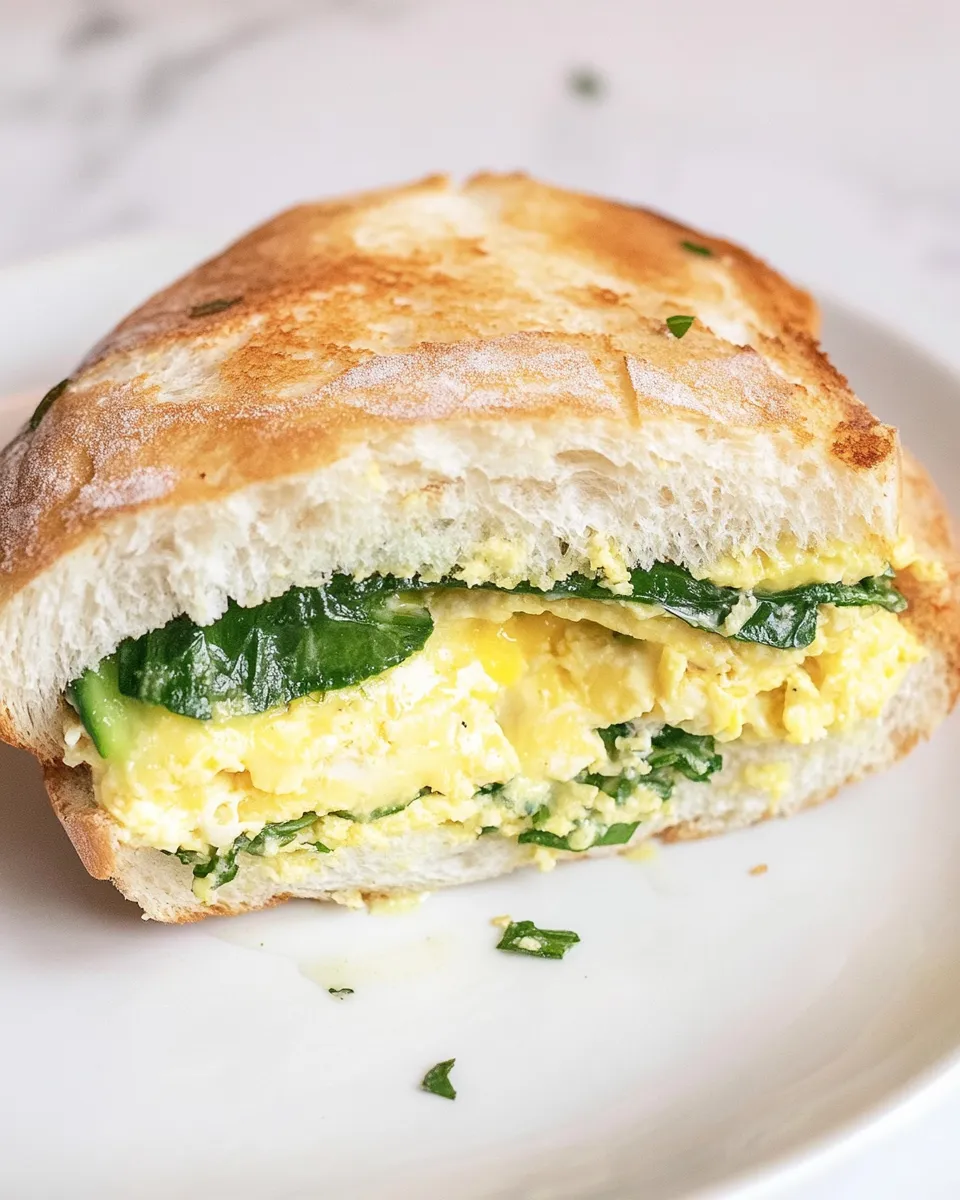 Easy Vegetarian Breakfast Sandwich food shot