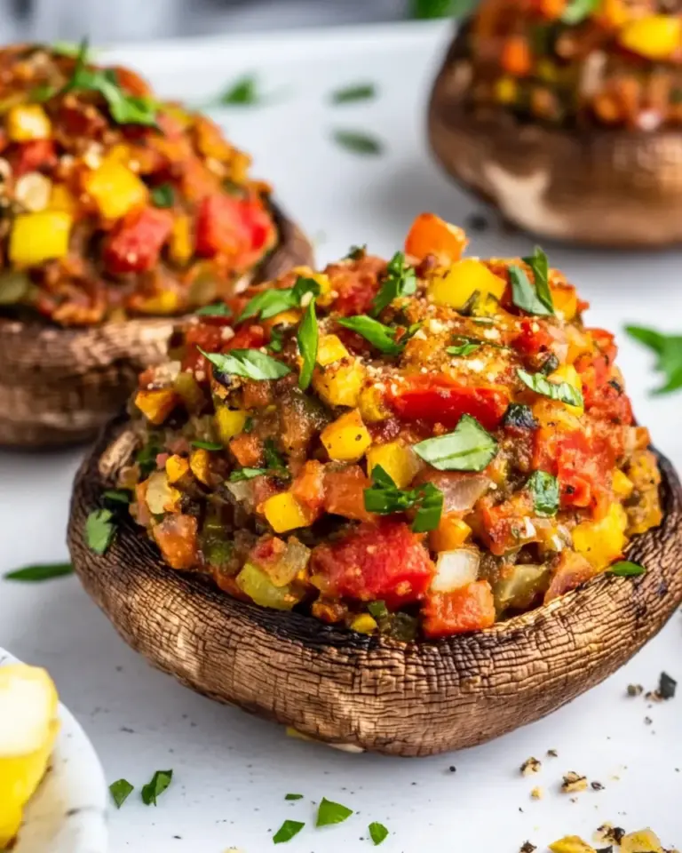 Homemade Vegetarian Stuffed Portobello Mushrooms recipe photo