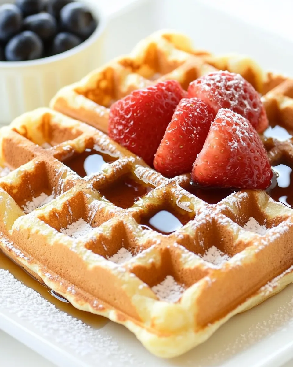 Classic Waffles with Brown Sugar Butter Syrup image