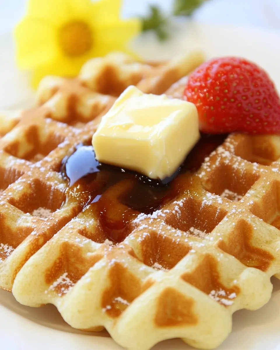 Easy Waffles with Brown Sugar Butter Syrup recipe photo