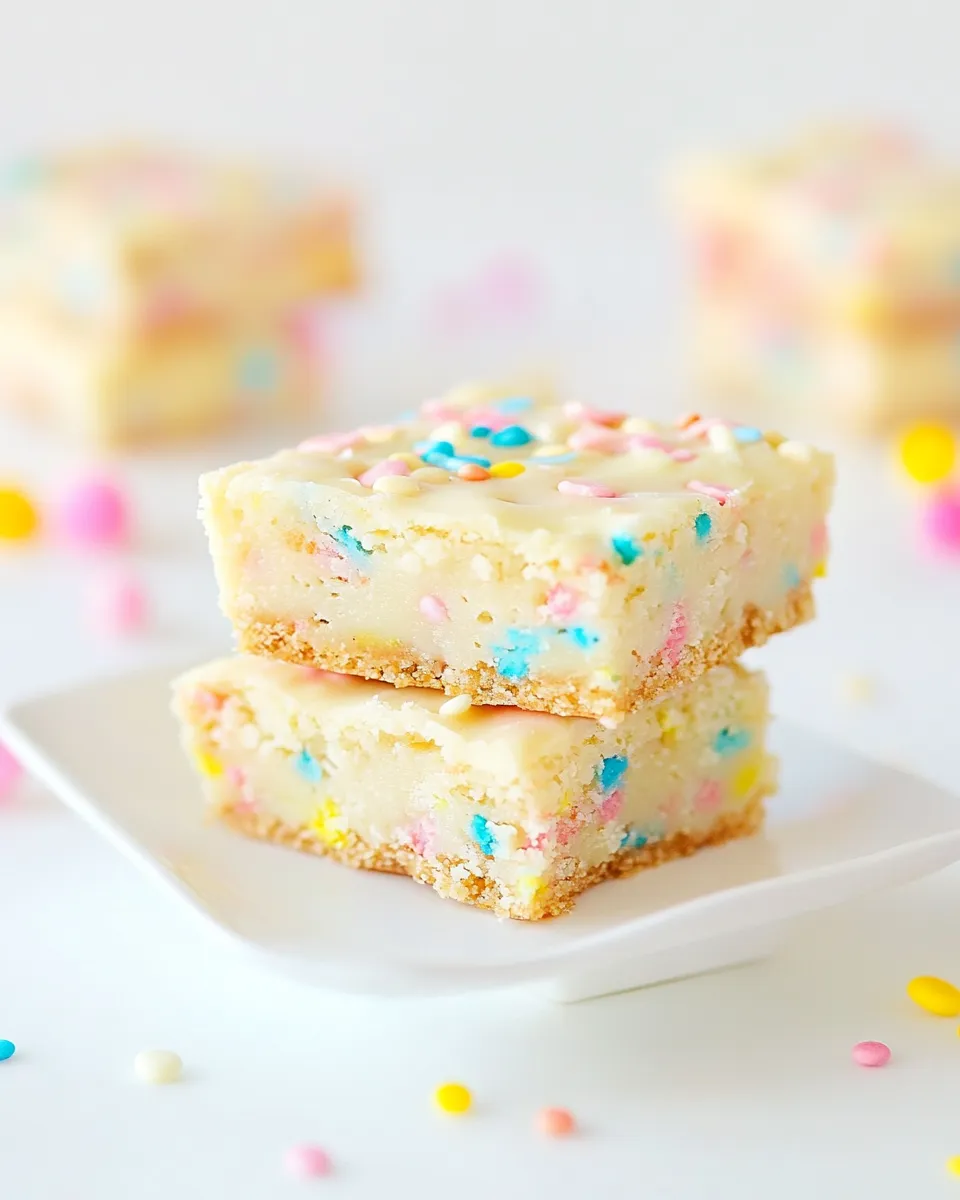 Homemade White Chocolate Funfetti Blondies photo