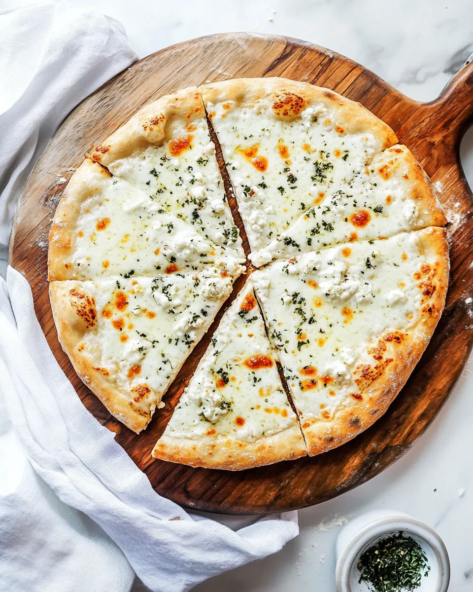 Homemade White Pizza (Pizza Bianca) photo