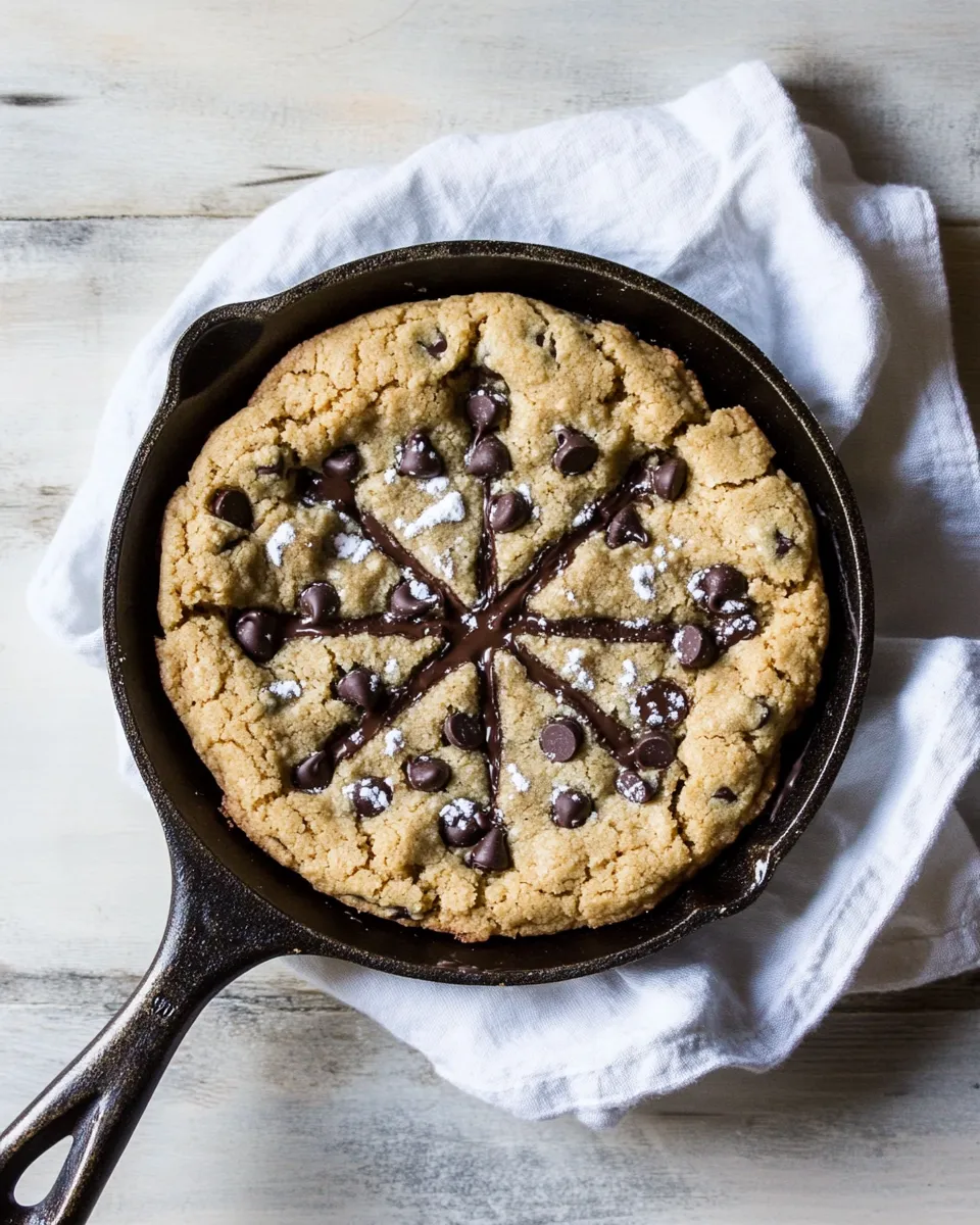 Ultimate Whole Wheat Chocolate Chip Skillet Cookie. shot