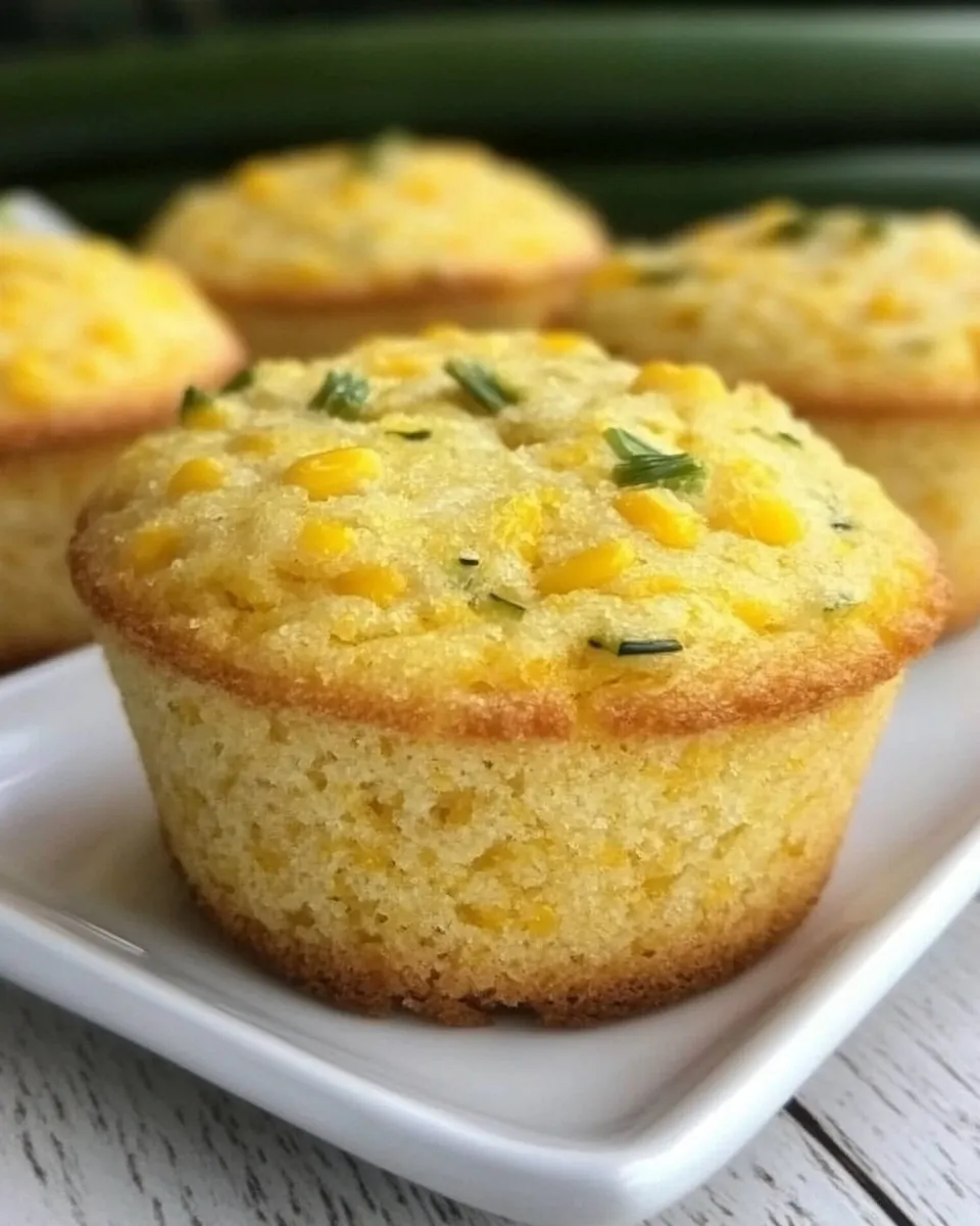 Easy Zucchini Cheddar Corn Muffins food shot