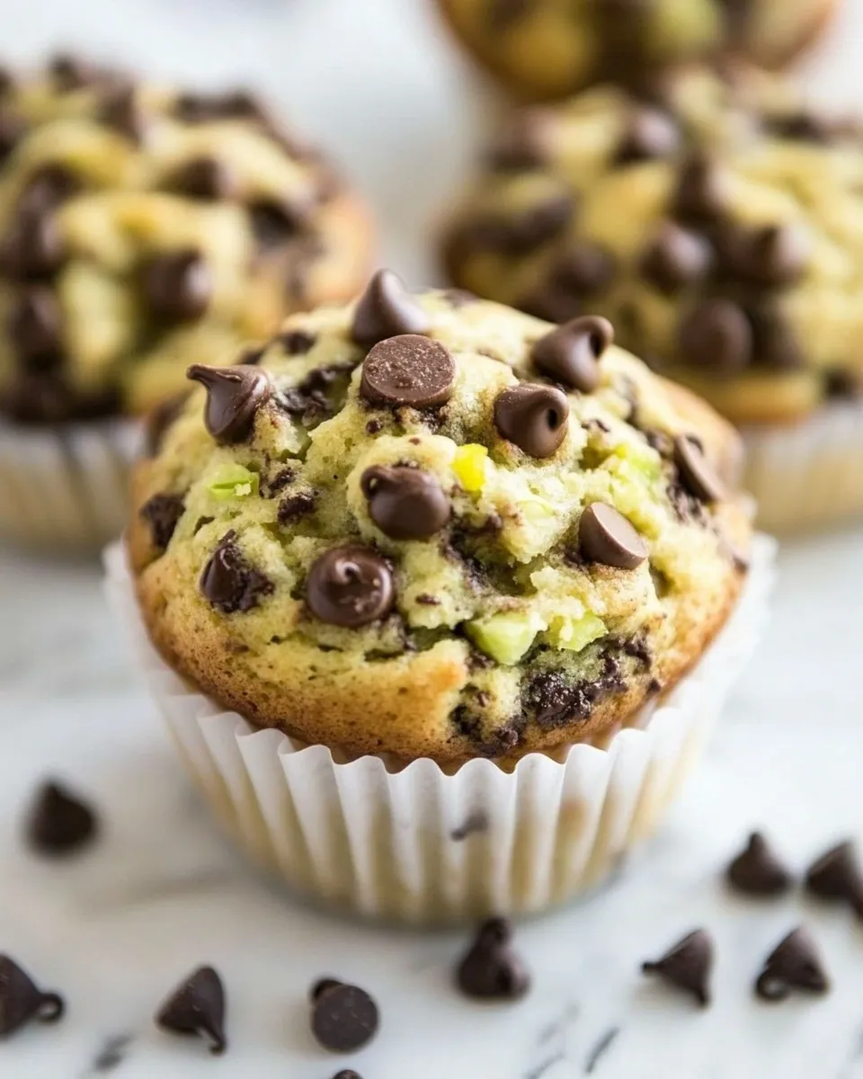 Homemade Zucchini Chocolate Chip Muffins photo